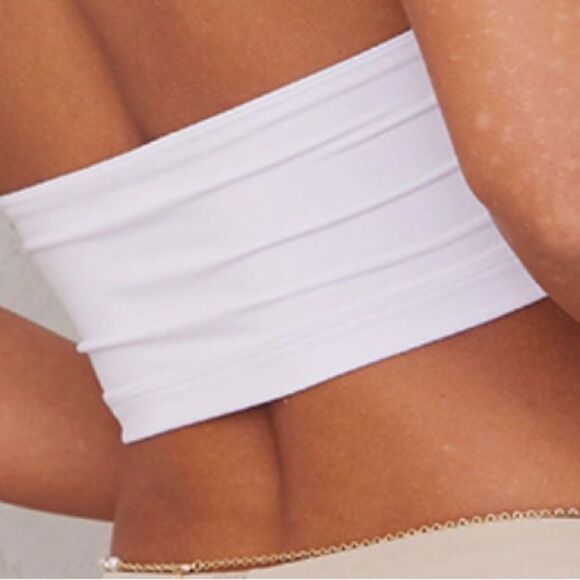 PRETTYLITTLETHINGS White Slinky Neck Halter‎ Top NWT IN PKG WHITE SIZE 4 - Picture 2 of 7